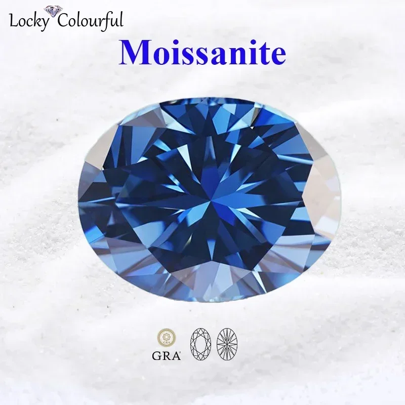 Moissanite Oval Shape A Group Style Multiple Colors VVS1 DIY Charms Beads for Jewelry Earrings Making with GRA Certificate