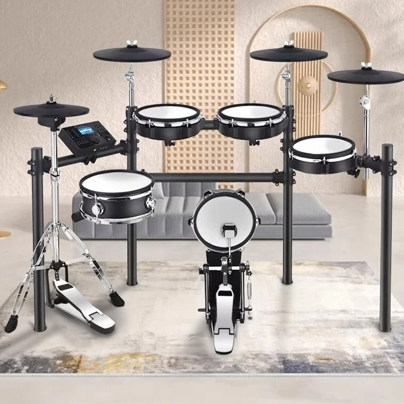 Beginners Electric Drum Set Children Adult Practice Jazz Drum Portable Detachable Mesh Surface Drums Versatile Bluetooth Drums