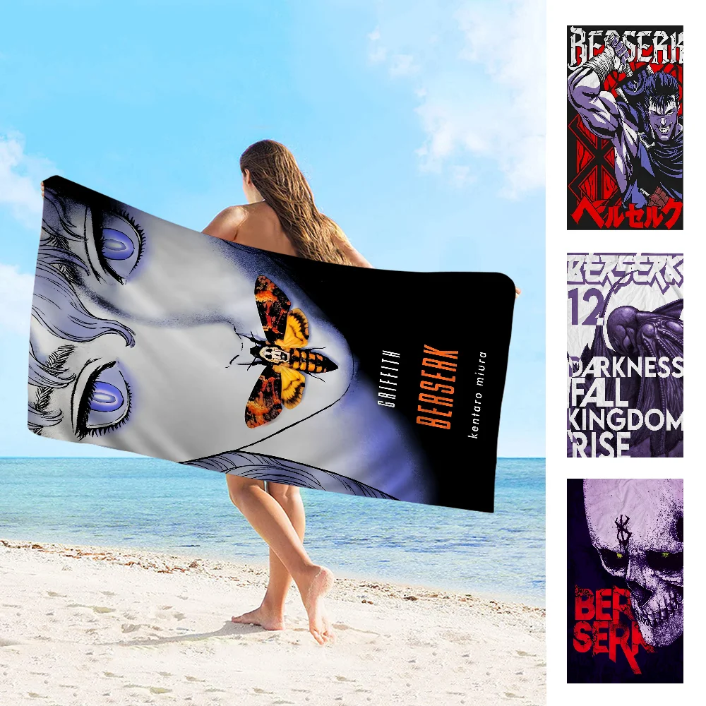 Kentaro Miura Berserk Microfiber Beach Towel Absorbent Quick Dry Soft Yoga Swimming Resort Mountain Climbing Towel