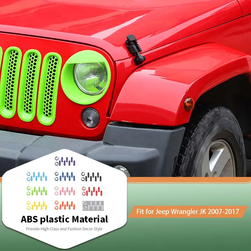 Car Winged Headlight Trim Ring Cover Protector Decoration Styling For Jeep Wrangler JK 2007-2017 Auto Exterior Accessories