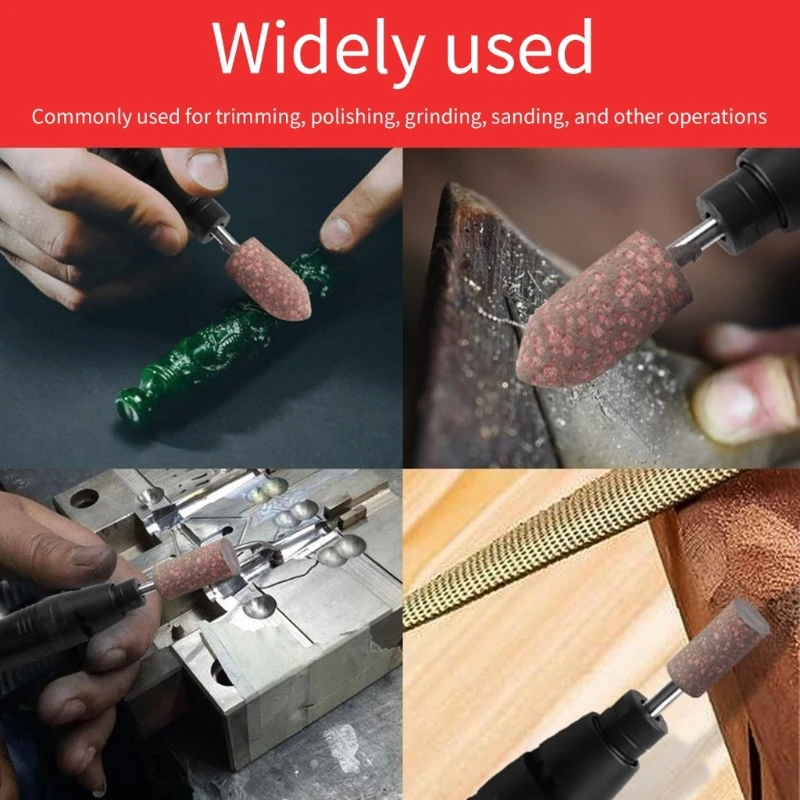 100Pcs Rubber Grinding Heads Pointed Grinding Head Buffing Sponge