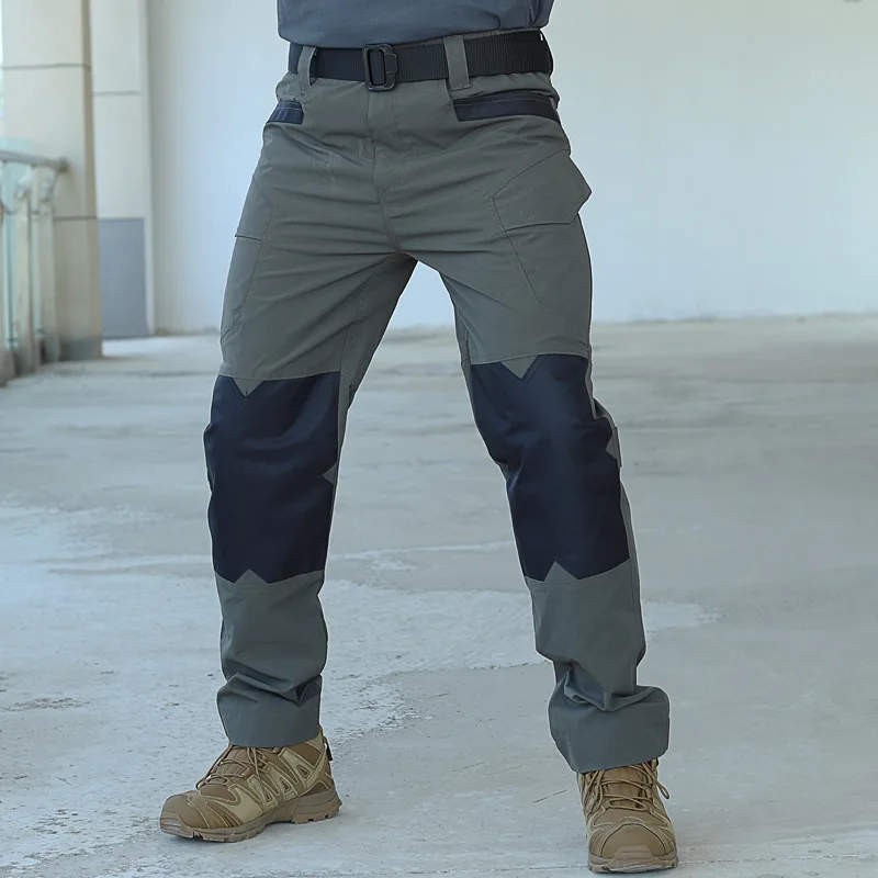 Outdoor-Arbeitshose, taktische Hose für Herren, wasserdichte Trainingshose, Multitaschen-Arbeitskleidung, Frühling/Herbst, strapazierfähige, schmale, elastische Hose – Detail 3