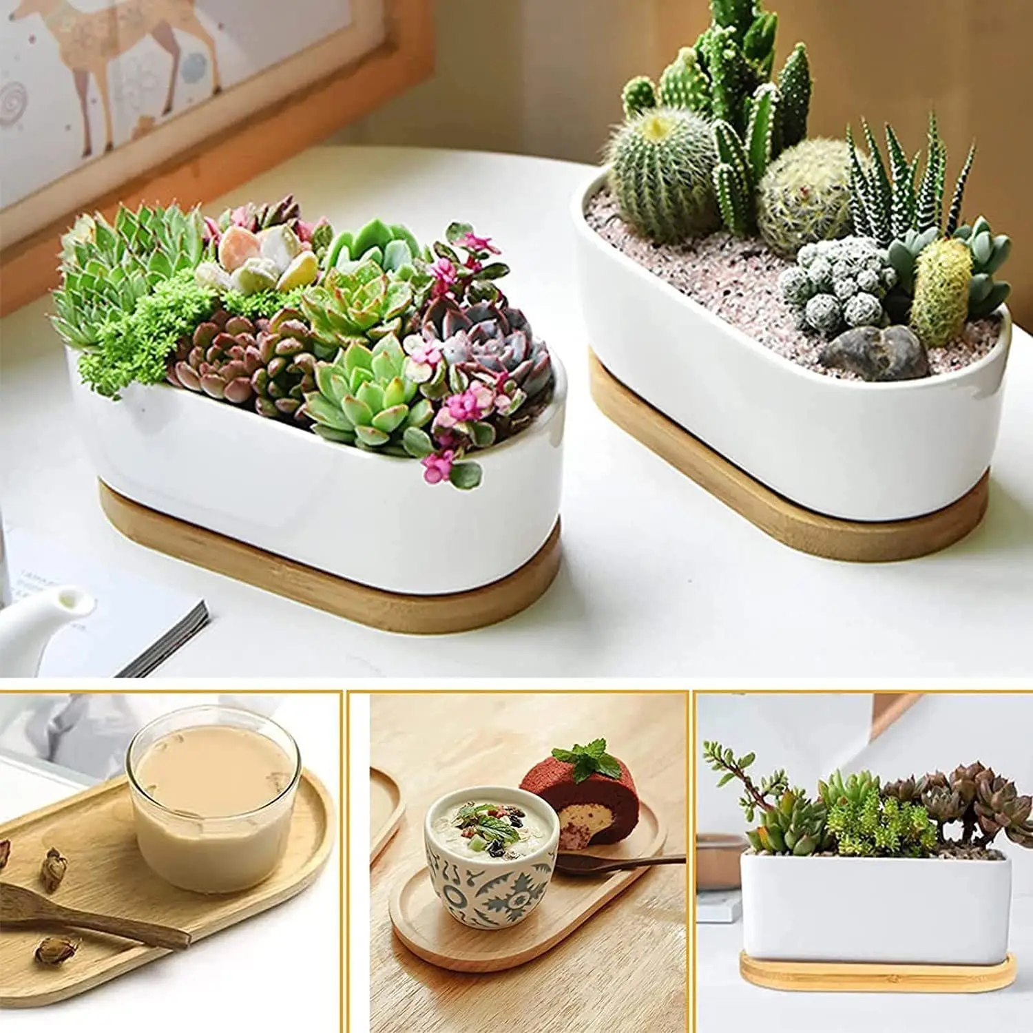 Japanese Tableware Wooden Plate Beech Oval Tray Mini Solid Wood Small Plate Children's Whole Wooden Plate Wooden Plate 18cm image 2