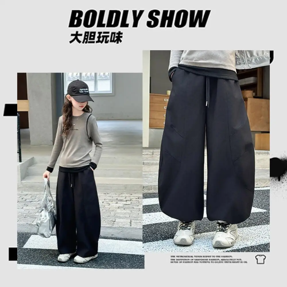 

Kawaii футболка для девочек, топы, комплект изгибающих ножей, брюки, студенческий осенний повседневный нижний слой, рубашка, брюки, комплект из 2 предметов, детская одежда