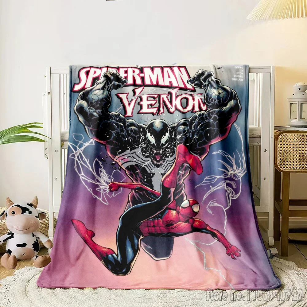 Marvell Venom cartoon 3D Printed Home Cute Kids Blanket Throw for Bed Sofa Decor Fleece Nap Blankets Boys Girls Children Gift