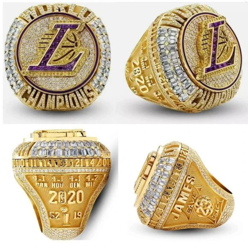 Anillo de campeonato de baloncesto de alta calidad, juego completo de aleación de Los Lakers, James Flip Warriors, regalo de ornar, 2020