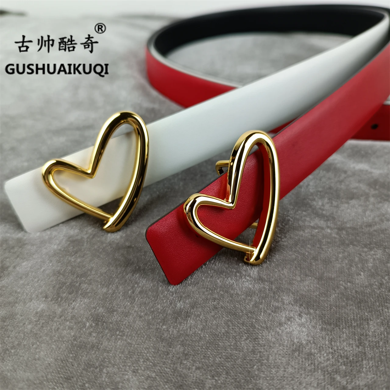 

2023 men's and women's general width 2.5cm, Gu Shuai's new design men's and women's belt, high-quality cowhide leather, double-s