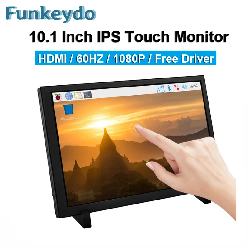 10.1 inch Touchscreen Monitor 1280x800 HDMI-Compatible 10.1" IPS Touch Screen LCD Monitor for Raspberry Pi 3B+/4B/PS4/TV Box