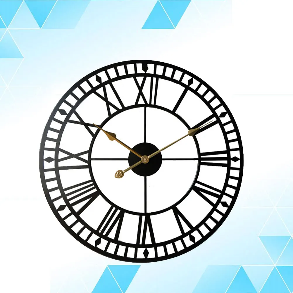 

Iron Art Wall Hanging Clock Environmentally Friendly Chic Silent Wall Clock For Home Office Living Room Bedroom Decor