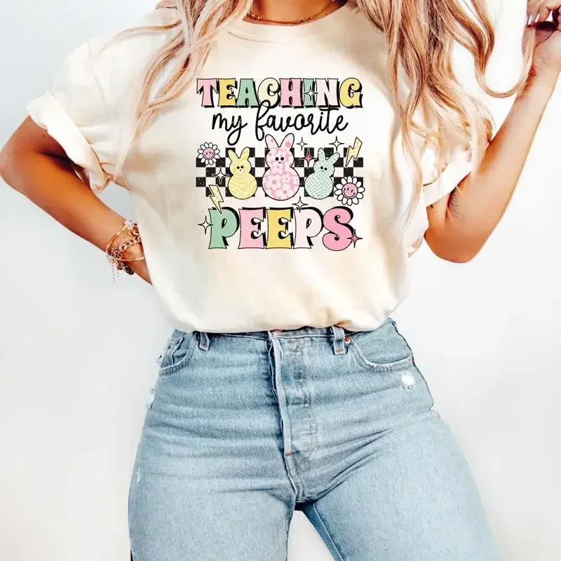 Teaching My Favorite Peeps T Shirt Easter Teacher Life Happy