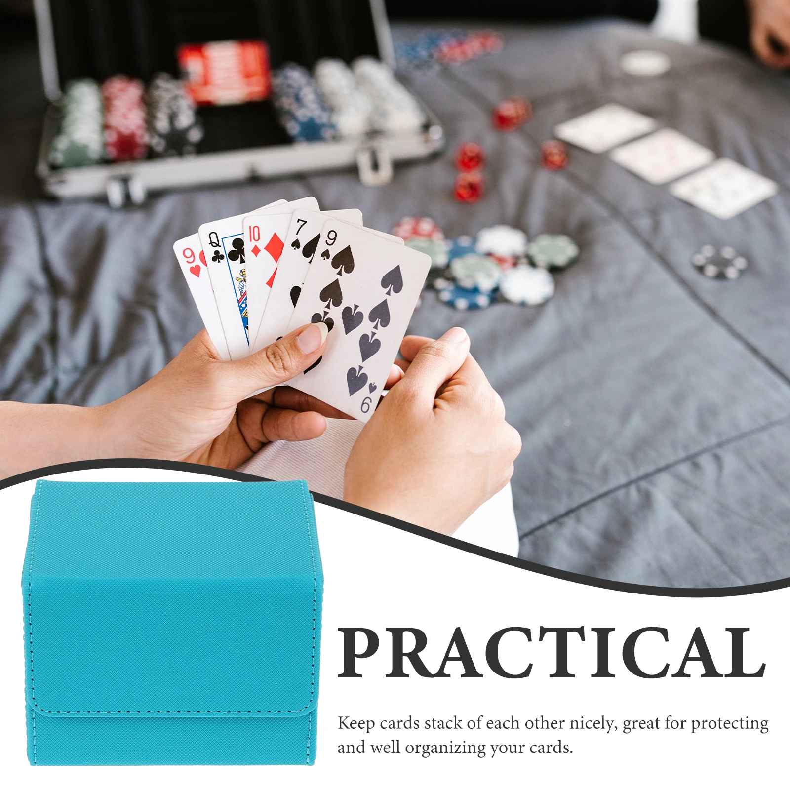 

Deck Card Storage Box Games Cards Organizer Magnetic Holder Container Case Trading