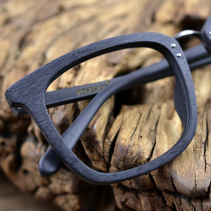 HDCRAFTER Wood Glasses Frames Men Square Myopia Prescription Eyeglasses Frame 2019 Male Wood Full Optical Frame Eyewear