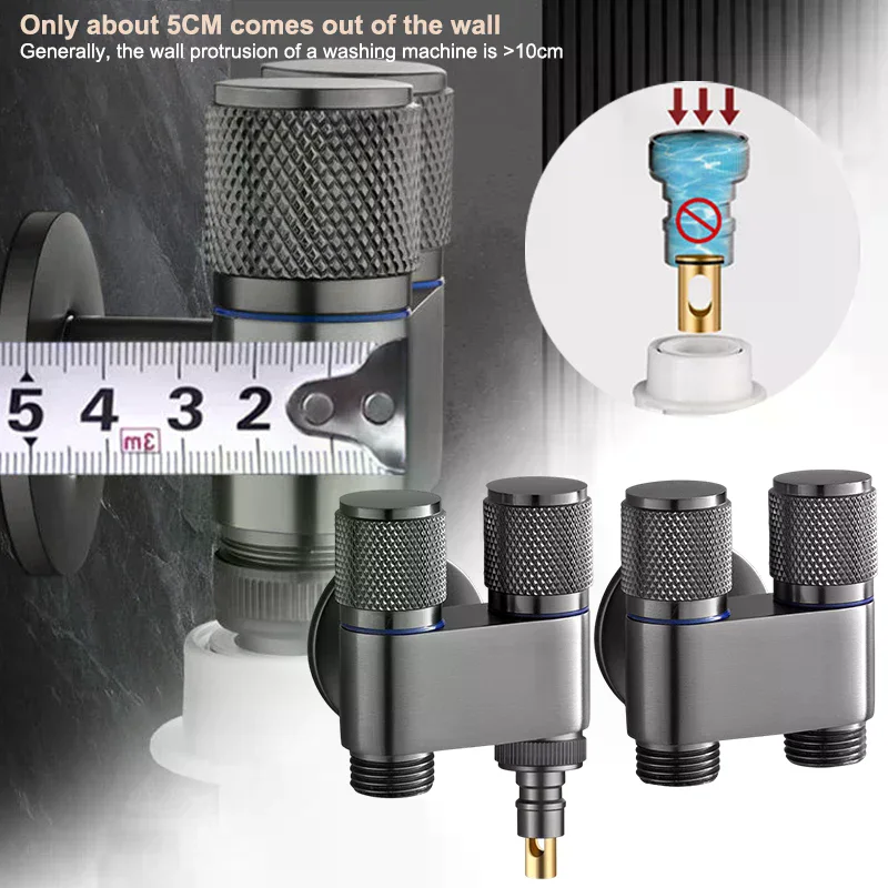 Stainless Steel One-point Two-water Angle Valve One-inlet Two-outlet Water Diverter Valve Independent Control Corner Valve