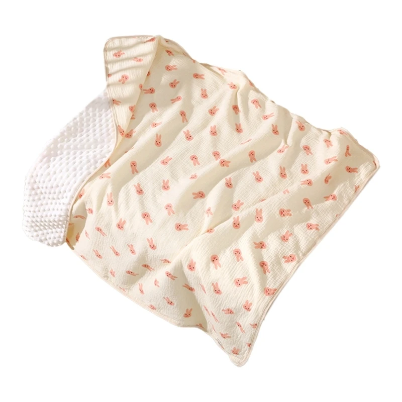 Coperta in crêpe di cotone trapunta double-face per bambini Biancheria da letto per bambini Swaddle Muslin Wrap