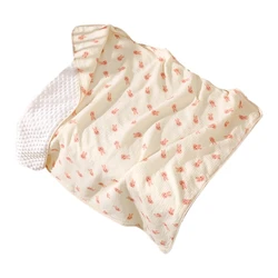 Coperta in crêpe di cotone trapunta double-face per bambini Biancheria da letto per bambini Swaddle Muslin Wrap