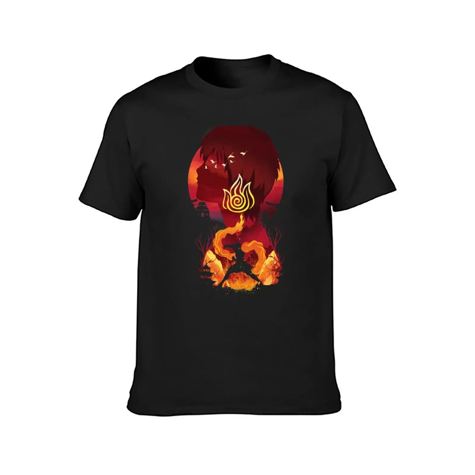 Firebender Landscape T-Shirt korean fashion customs design your own kawaii clothes aesthetic clothes t shirts for men graphic