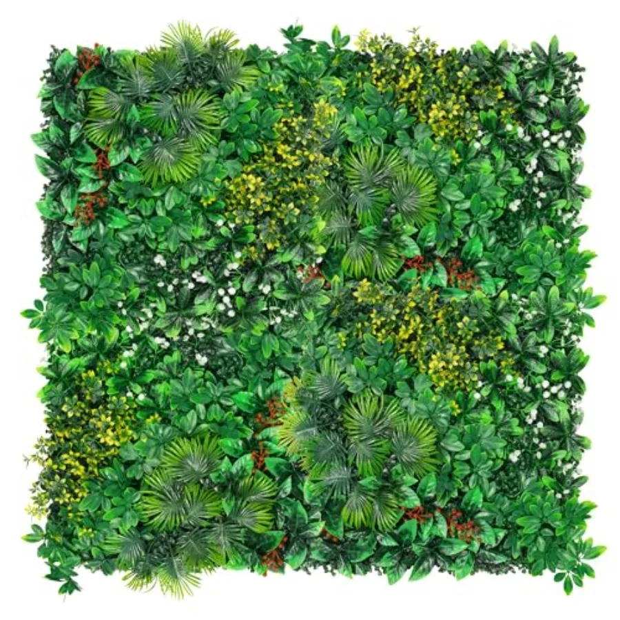 

Искусственные панели для стены из травы 20''x20'', 8 шт., панели из самшита с тропическими листьями, искусственная зелень, экран-забор для уединения, трава B