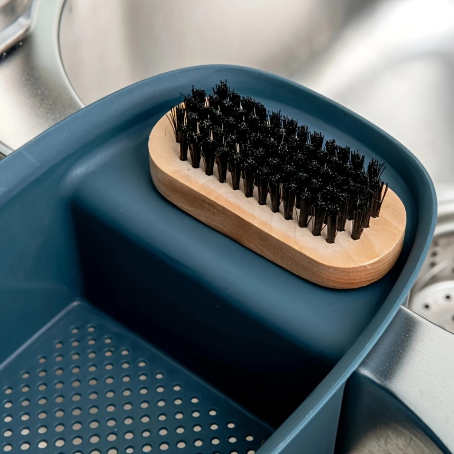 

Современная многофункциональная пластиковая корзина с ситечком — сливная корзина для кухонной мойки с двумя отделениями для фруктов и овощей