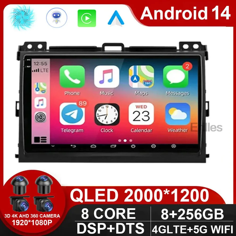 

DSP 4G For Toyota Land Cruiser Prado 120 LC120 GPS Car Radio Multimedia Video Player Autoradio Android Navigation GX470 DVD 2Din