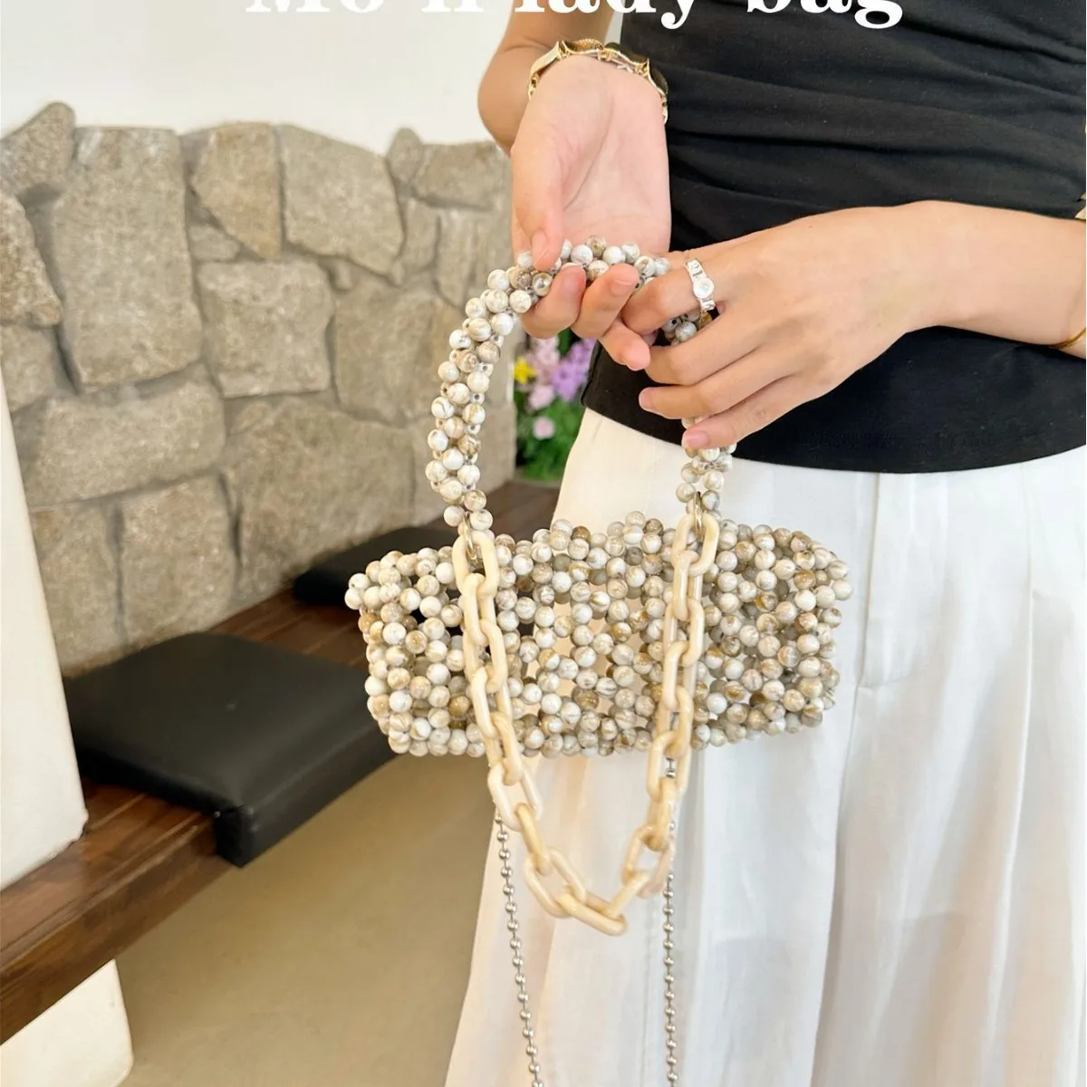 

Luxury Beading Evening Bag Top Handle Women Handbags Hollow Woven Shoulder Crossbody Bags for Women Party Wedding Clutch Purses