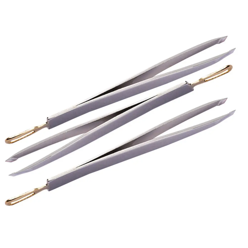 3Pcs Premium Stainless Steel Brow Clip Tweezers Eyebrow Trimming Eyelash Application Double Eyelid Sticker Holder Acne Extractor
