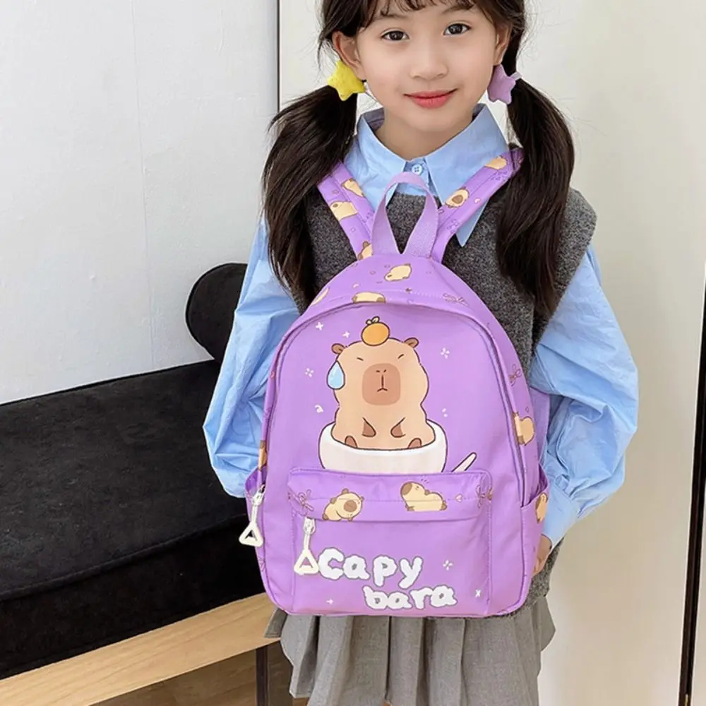 New Nylon Backpack Capybara Lightweight Schoolbag Large Capacity Waterproof Rucksack School Office