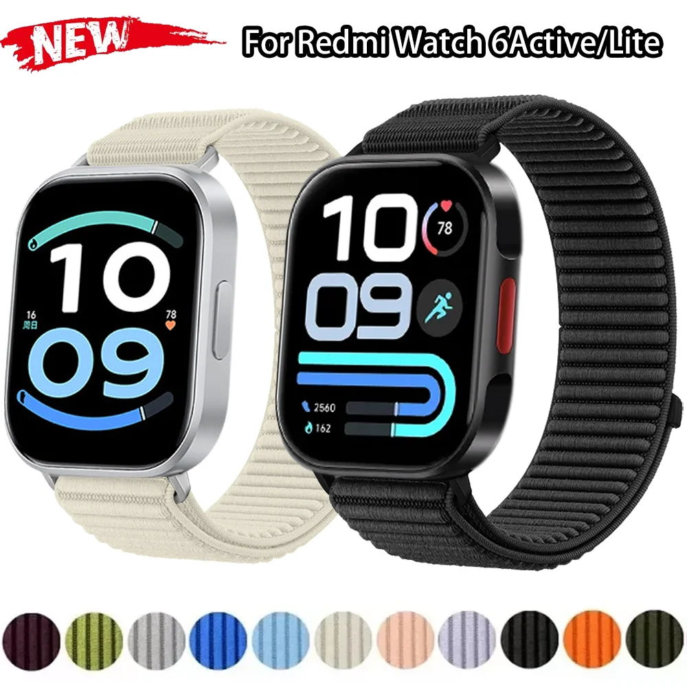 Geflochtenes Nylon-Schlaufenarmband für Redmi Watch 6 Active/Lite Redmi Watch 6 5 4 Metallkopf Sportarmband Xiaomi Band 10-9-8 Pro Armband – Detail 1