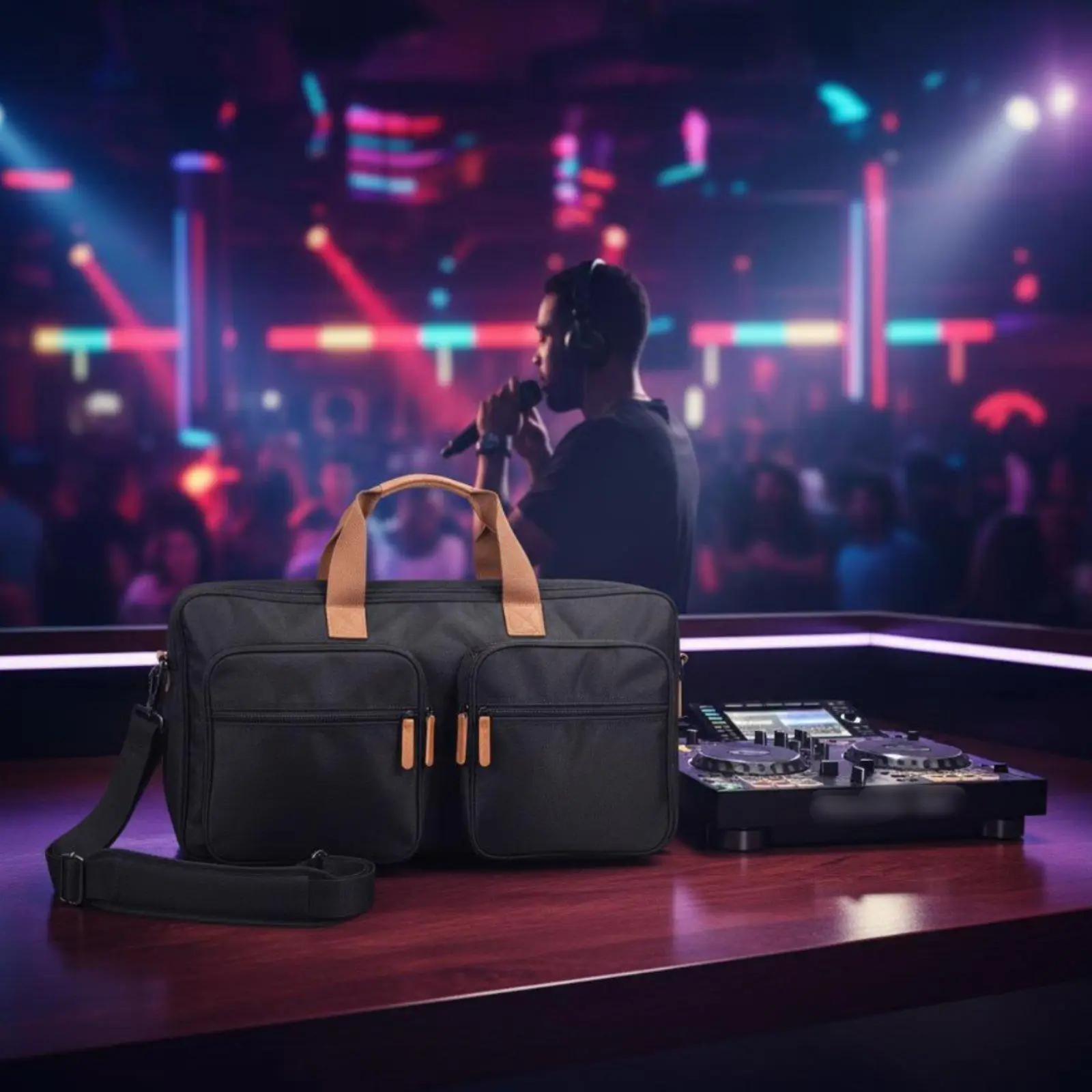 Protective DJ Controller Carry Bag with 14 Inch Laptop Slot for Hercules and Similar Sized Units