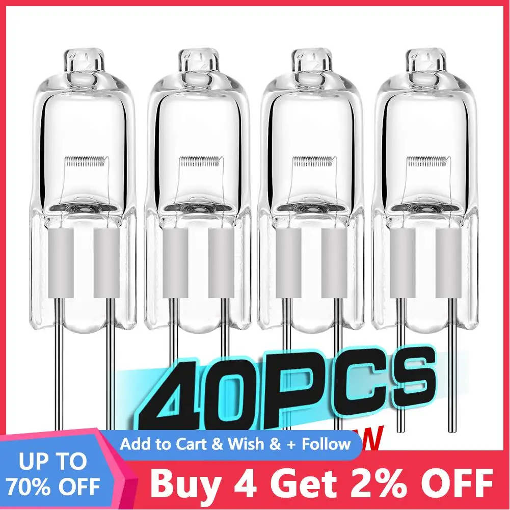 10/20/40 Pcs AC/DC 12V 20w Super Bright G4 Halogen Bulb Halogen Light Lamp  JC Type Clear Tungsten Halogen Mini Lamp Light Blubs