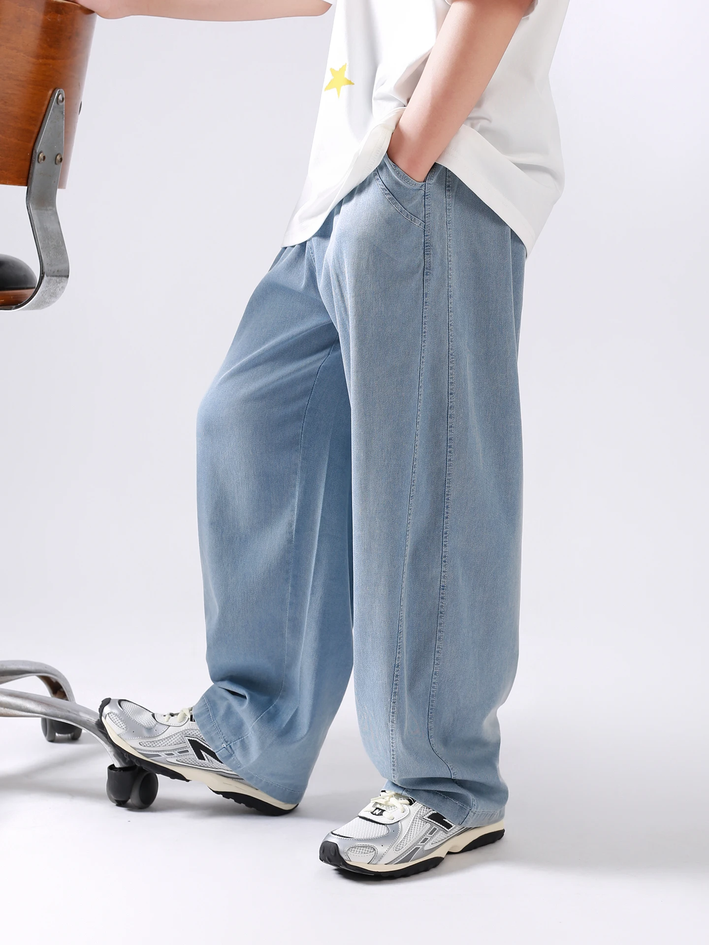 children's-summer-thin-cool-lyocell-denim-pants-boys-elastic-mosquito-resistant-knife-long-trousers-soft-comfortable-jeans