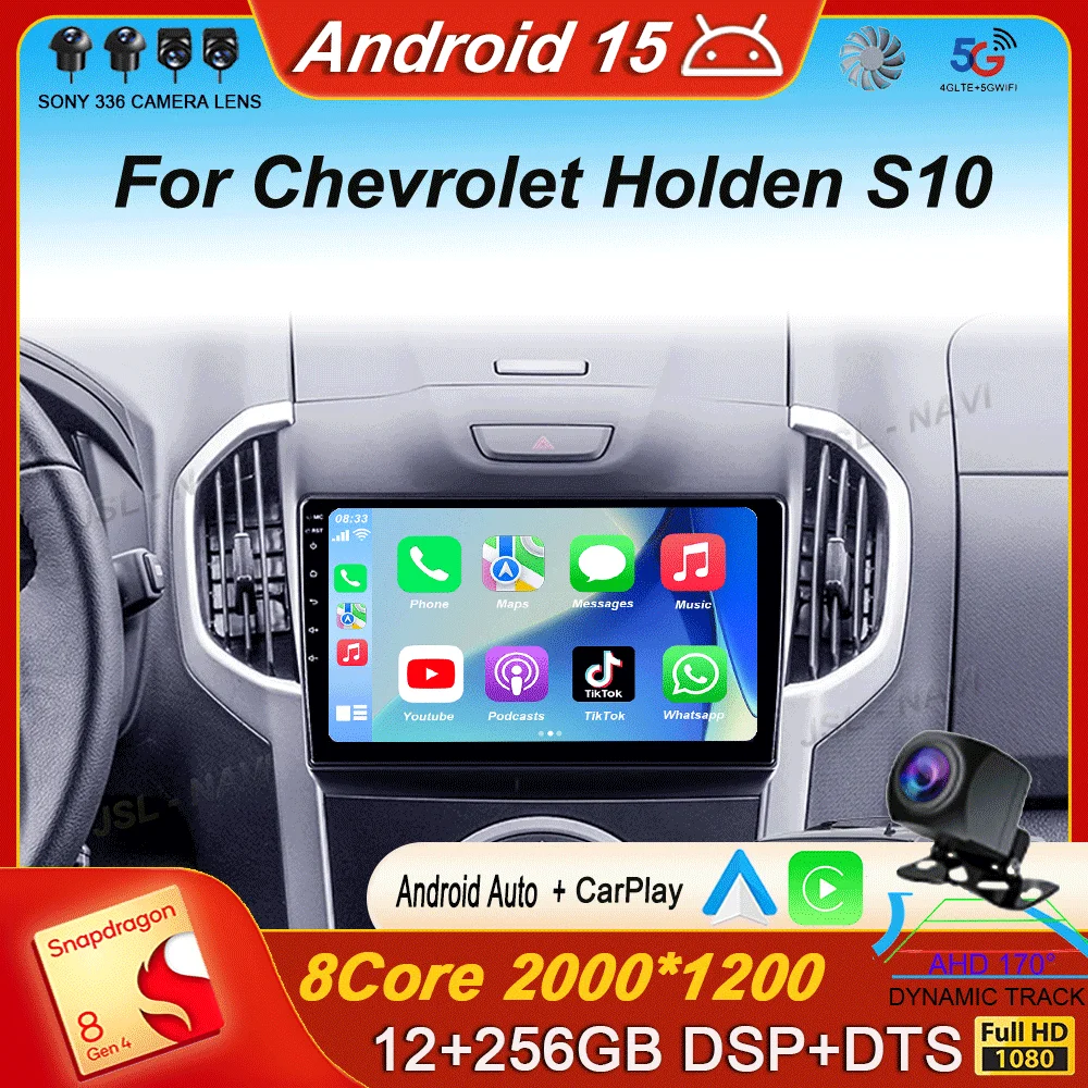 

video Player Carplay For Chevrolet Holden S10 TRAILBLAZER COLORADO Android 15 ISUZU DMAX GPS Car Radio Audio Multimedia Stereo