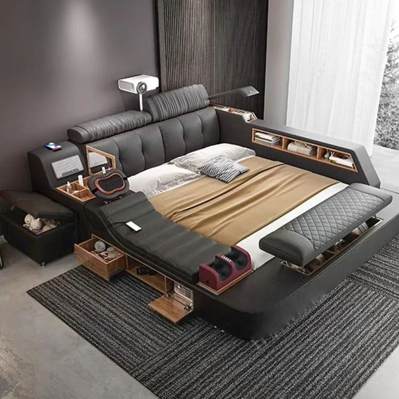 Cama Lounge con Estructura, Multifuncional, con Cómodas, Cama de Masaje, Cabeceros, Muebles Dobles para el Hogar, Accesorios de Mobiliario