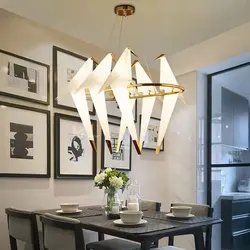 Paper Chandelier Birds For Restaurant Living Room Dining Room Children's Room Origami Lamp Led Bird Designer Chandelier Lamp