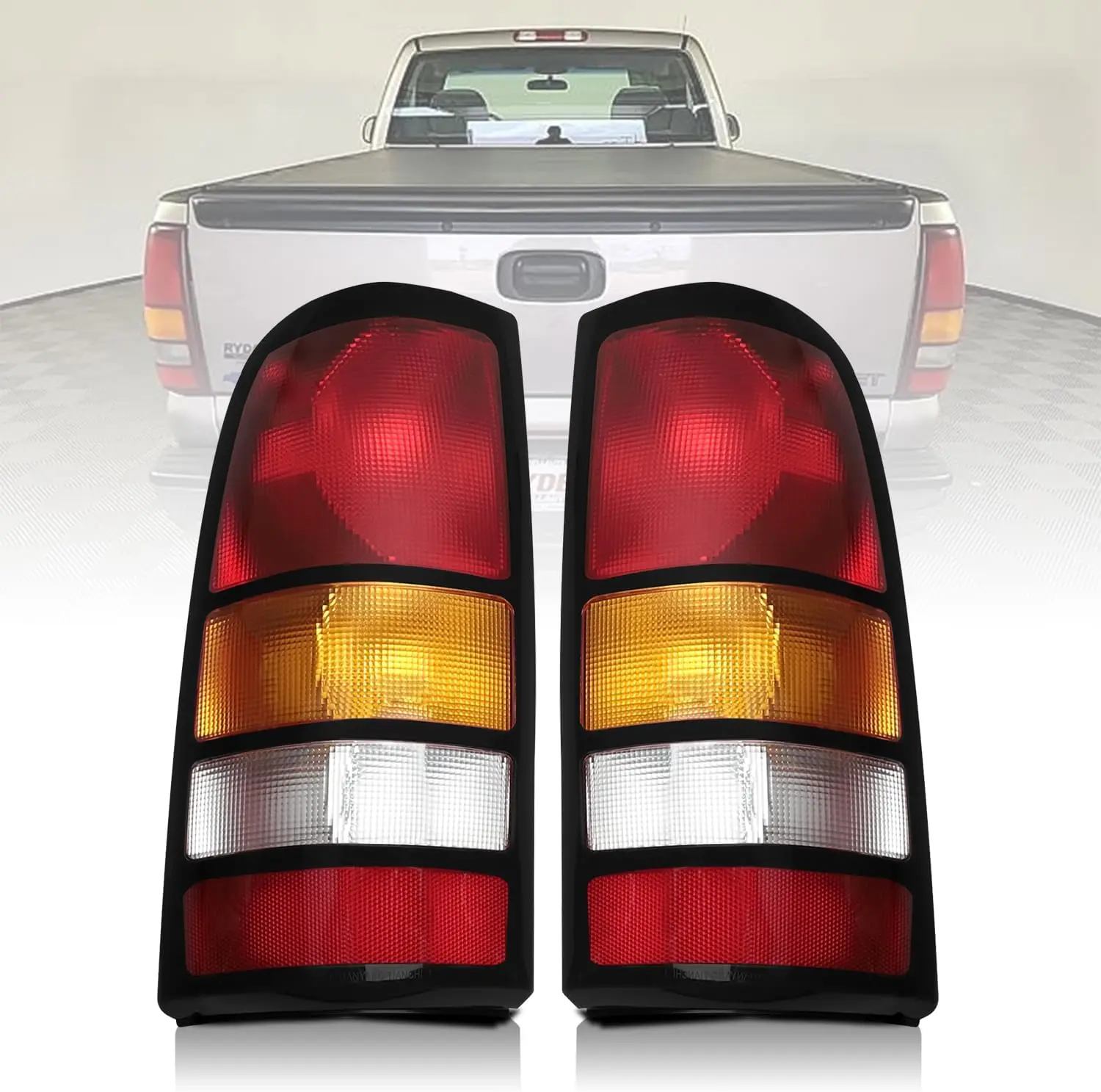 

Tail Lights Housing Assembly for 1999-2006 Silverado Sierra 1500 2500 3500, Black, Driver Passenger Side, Without Bulb