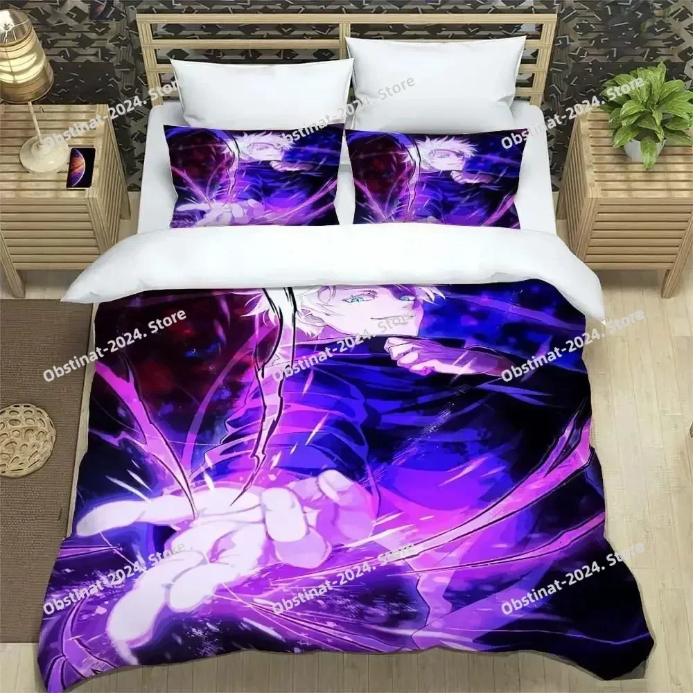

3D Anime Jujutsu Kaisen Satoru Gojo Bedding Set Print With Pillowcase Bed Duvet Cover Soft Single Double Queen Super King Size
