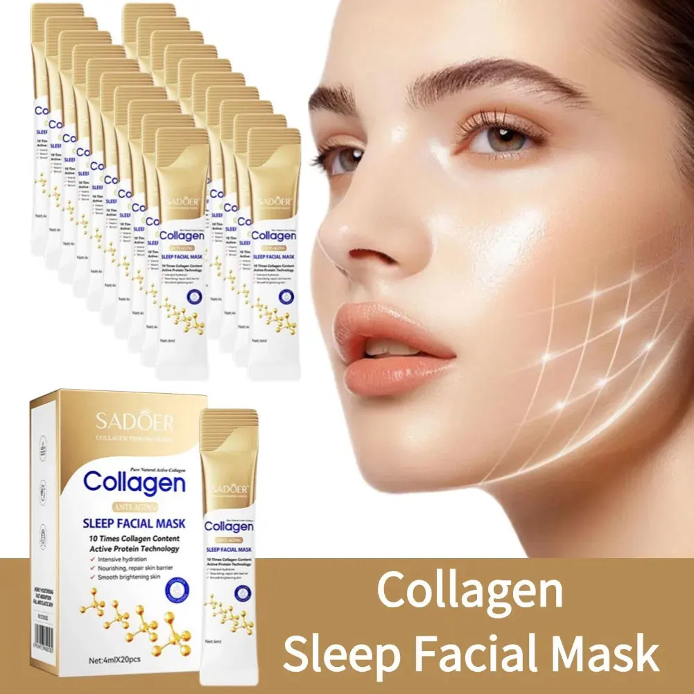 

20pcs Collagen Sleeping Facial Masks Deep Moisturizing Brightening Firming Hydrating Face Mask Facial Skin Care for Women