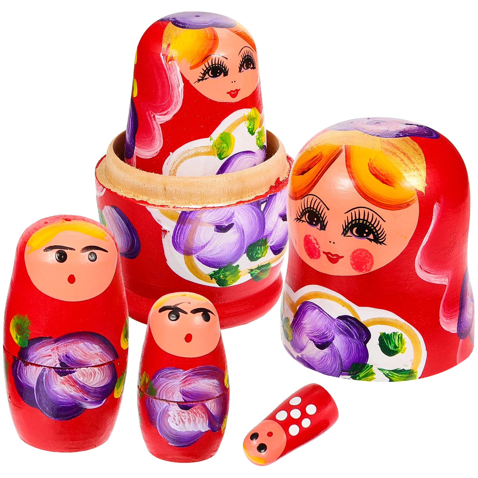 Matryoshka Dolls Nesting Dolls Cute Wood Russian Montessori Nesting DIY Paint Skill Training Children Christmas Gift