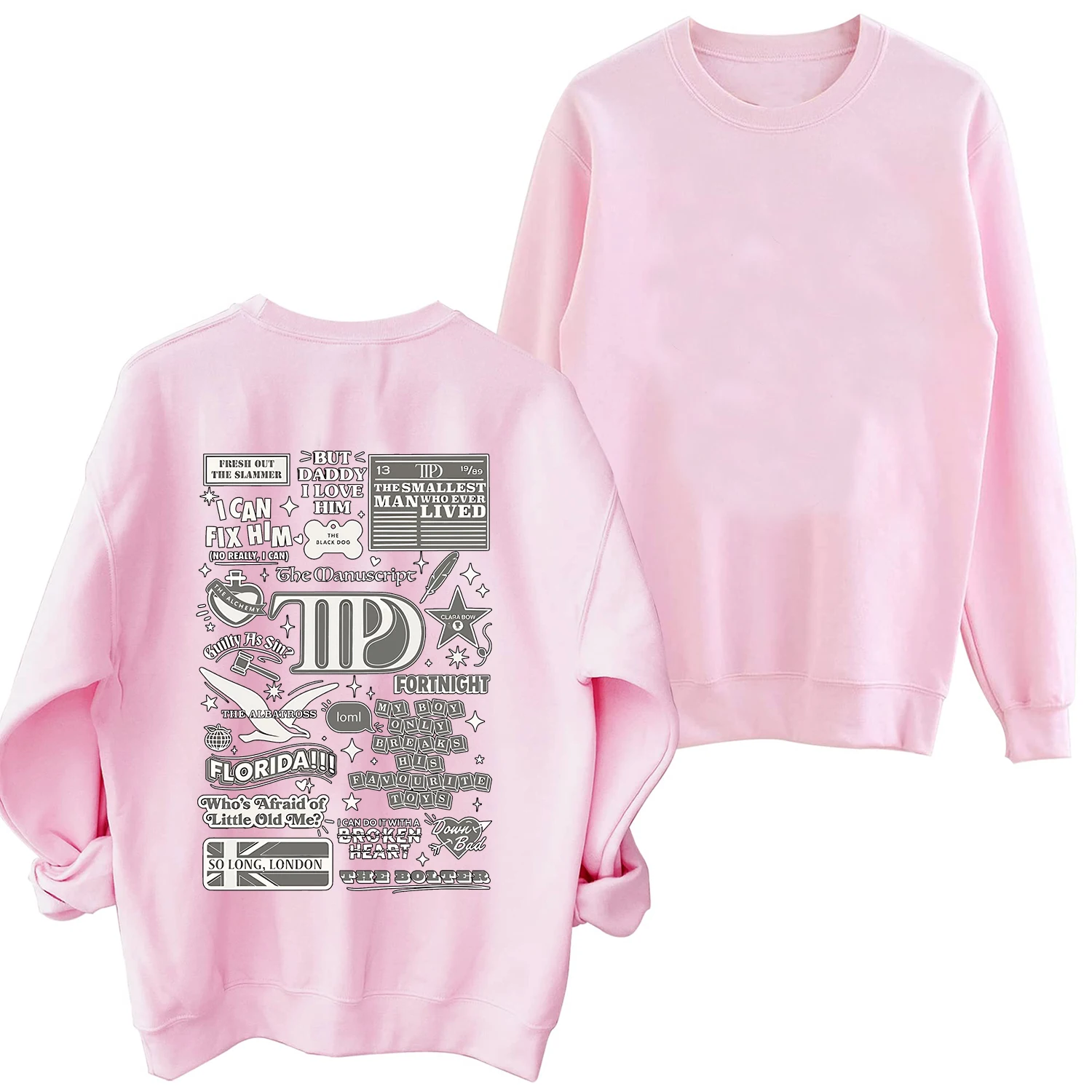 Die gequälte Dichter Abteilung ttpd Album Titel Sweatshirt Harajuku Rundhals ausschnitt Langarm übergroße Hoodie Fans Geschenk