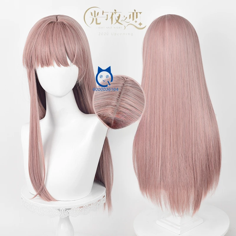 

Game Light and Night The Main Heroine Cosplay Pink Long 68cm Fluffy Layered Wig Heat Resistant Synthetic Hair Comic Con Party