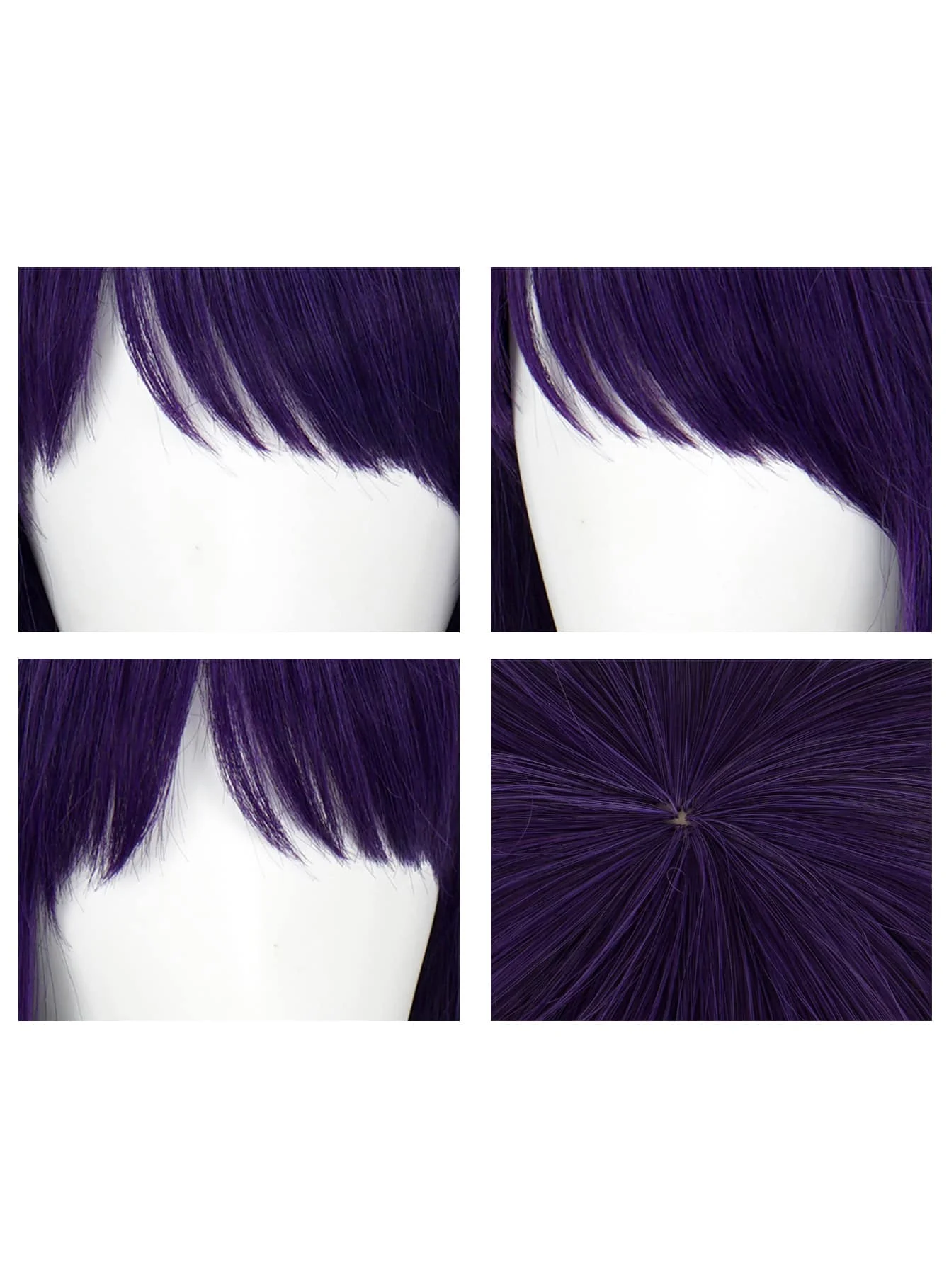 مستقيم الأرجواني قصيرة الباروكات الاصطناعية مع الانفجارات ألياف مقاومة للحرارة الباروكات أنيمي دور تأثيري الباروكات ل زي حفلة الهالوين