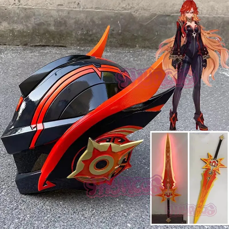 

Mavuika Cosplay Genshin Impact Pyro Archon Motorcycle Helmet Props Are Only in Shape Character Accessories Halloween Fancy Party