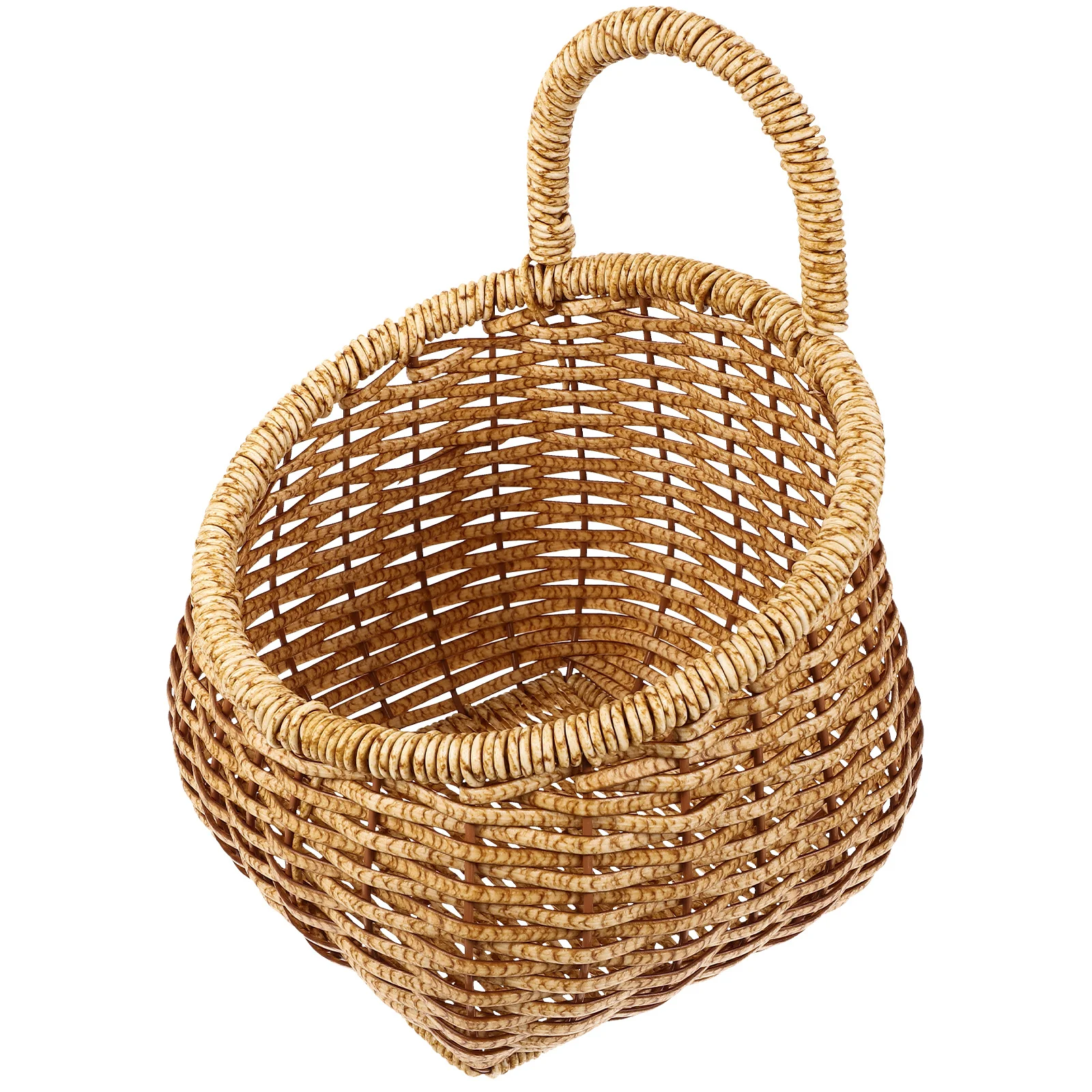 손으로 짠 주방 수납 바구니 벽걸이 정리함 과일 채소 꽃 공간 절약 장식 벽걸이 바구니