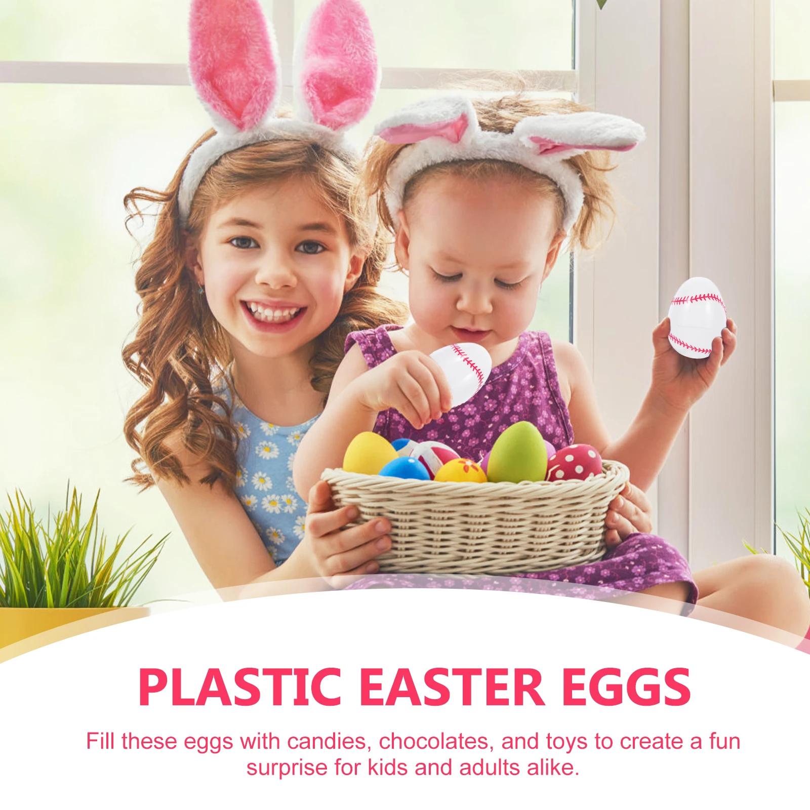 

12Pcs Baseball Themed Easter Eggs Plastic Fillable Decorative Eggs for Party Favors Candy Gift Boxes Easter Celebration Decor
