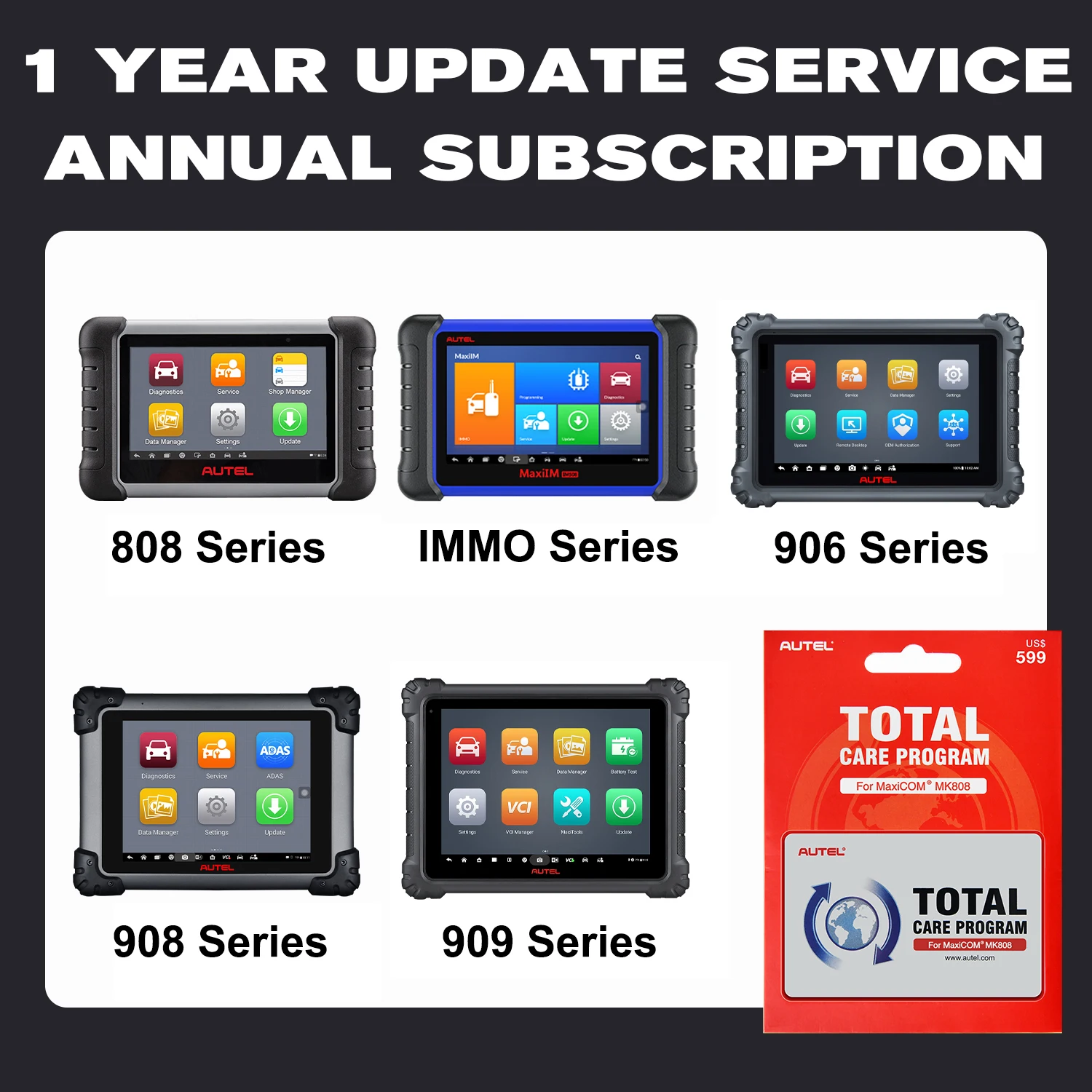 Autel 1-Year TCP Update Card – Subscription License For MX808 MK808 MS906BT MS908 & More