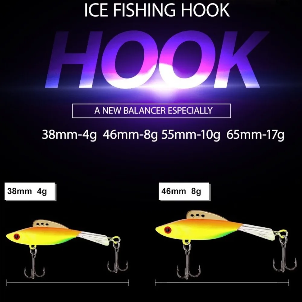 New 10 styles Winter Ice Fishing Lure AD-Sharp Jigging Ice Fishing Lure Balancer Artificial Lead Hard Hook Diamond