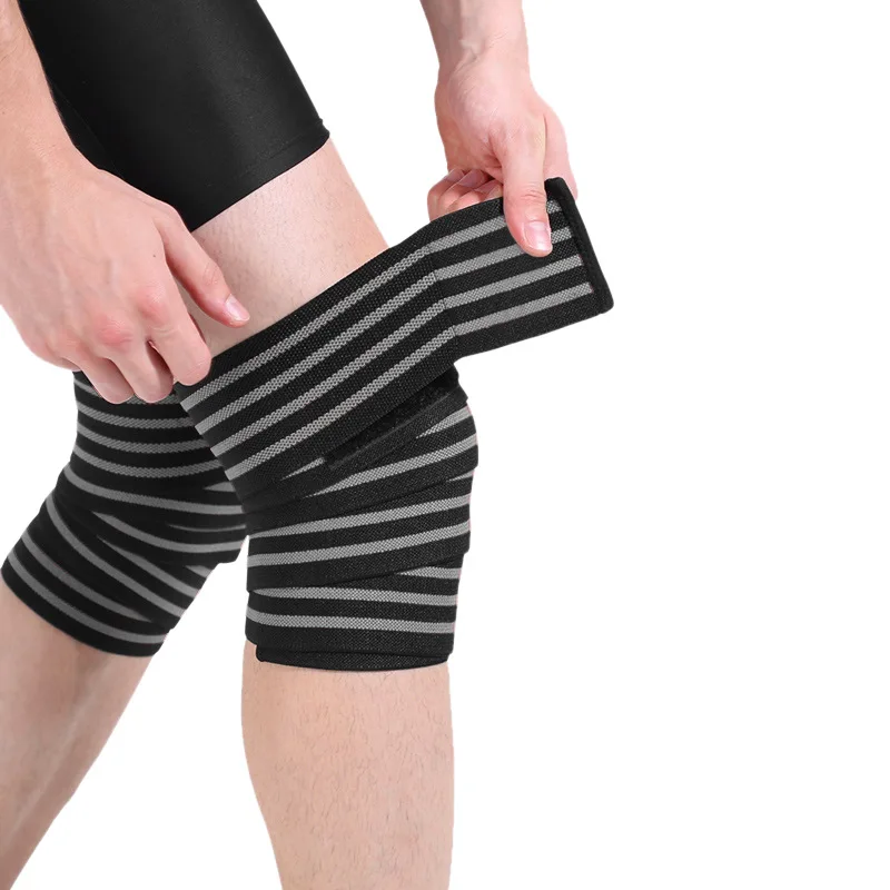 Rodillera Larga Elástica para Levantamiento de Pesas, Sentadillas, Equipo de Fitness para Pantorrillas, Rodillera para Ciclismo