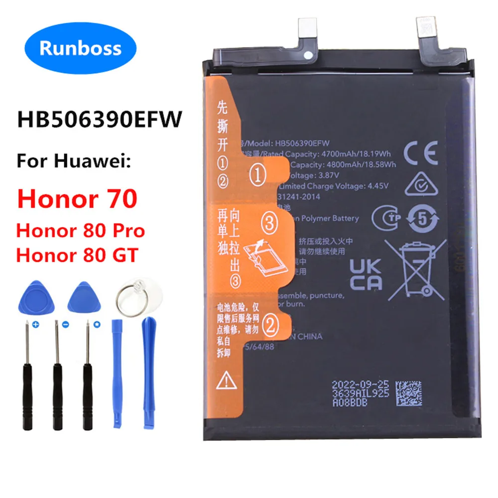 New High Quality HB506390EFW 4800mAh Battery For Huawei Honor 70 FNE-AN00,Honor 80 Pro,80 GT, AGT-AN00 ANB-AN00 Mobile Phone