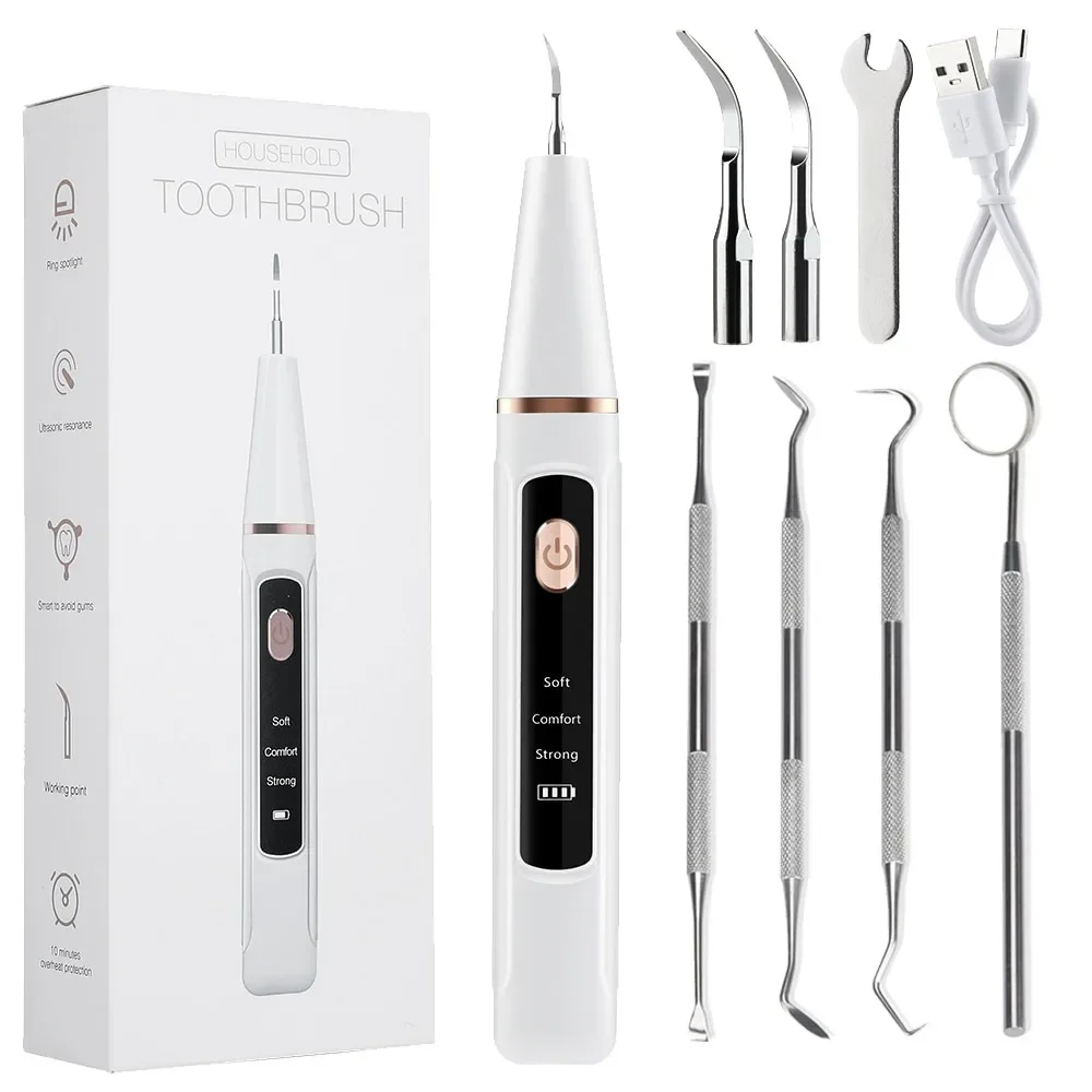 

Электрический стоматологический скалер, ультразвуковой для отбеливания зубов, звуковой очиститель зубов, удаление камня, средство для удаления пятен зубного камня со светодиодом