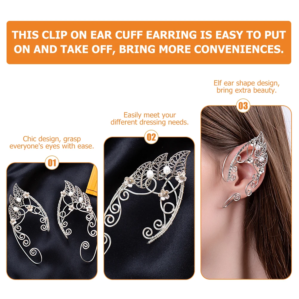 

1Pair Leaf Ear Clips Exquisite Details Non Piercing Comfortable Wear Perfect Gift Special Occasions Copper Material
