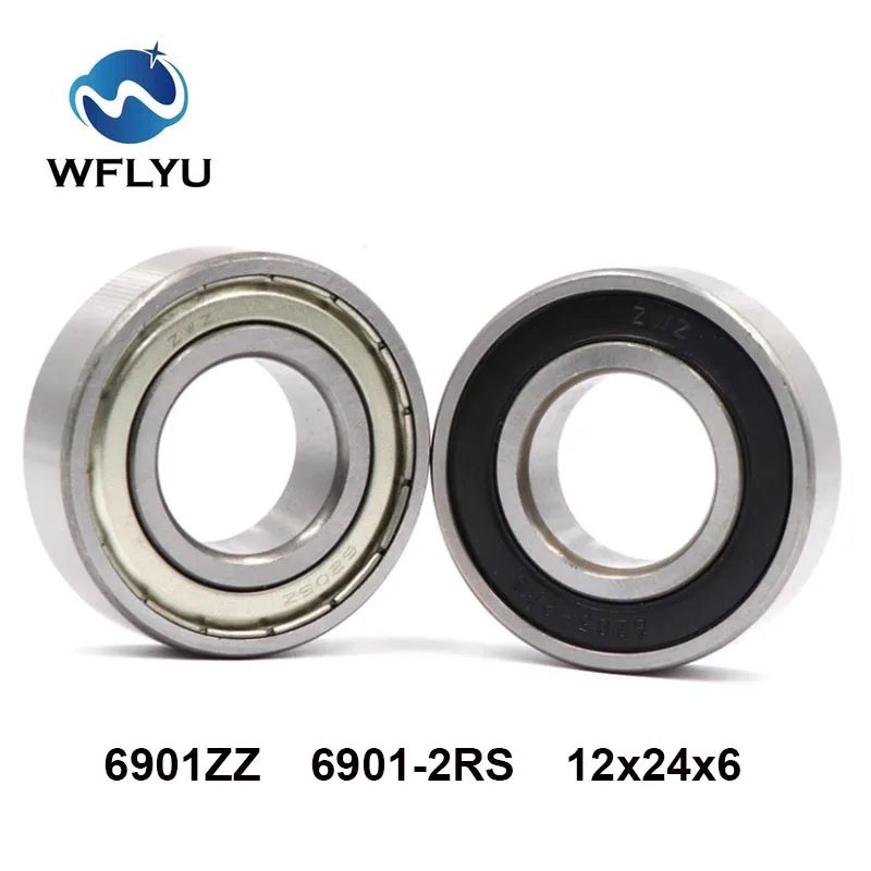 

WFLYU 6901ZZ 6901-2RS 10 шт. 12X24X6 мм ABEC-7 6901 ZZ тонкая секция радиальный шарикоподшипник 61901RS